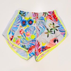 Nike Grey Jungle Tropical Multicolor Dri-Fit Drawstring Running Shorts